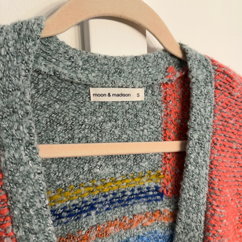 Multicolor Patterned Open-Front Women’s Sweater C… - image 2